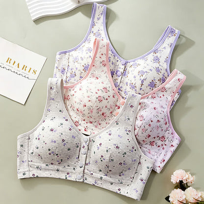 Plusock Floral Front Closure Wireless Bra(2 Packs) - image 3