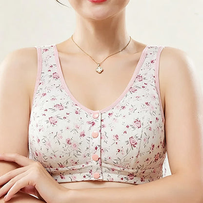 Plusock Floral Front Closure Wireless Bra(2 Packs) - Pink - 48 - image 0
