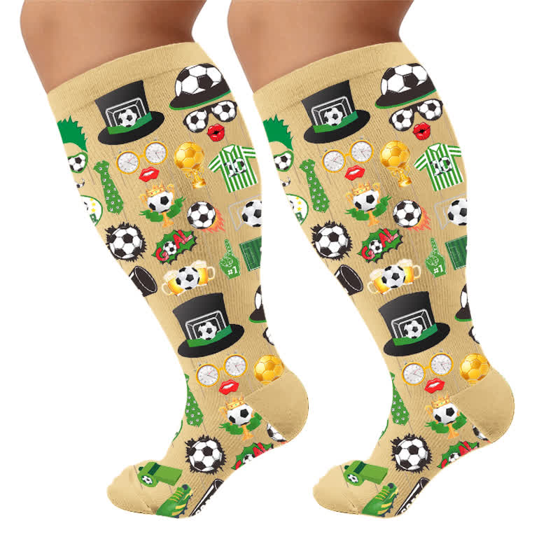 Plusock Plus Size Soccer Compression Socks - Apricot(1 Pair) - 4XL - image 5
