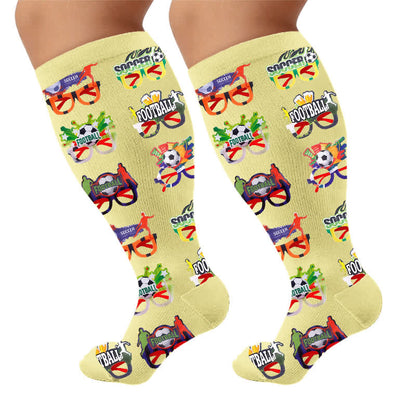 Plusock Plus Size Soccer Compression Socks - Yellow(1 Pair) - 4XL - image 7