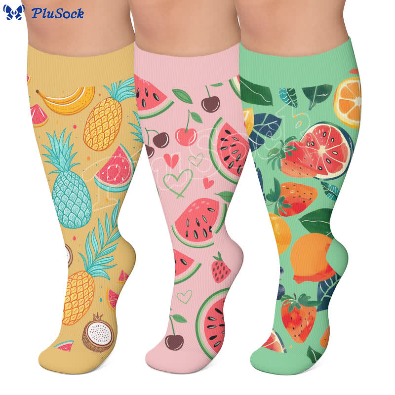 Plusock Plus Size Fruit Compression Socks - image 0