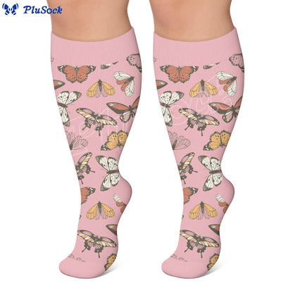 Plusock Plus Size Colorful Butterfly Compression Socks - image 3