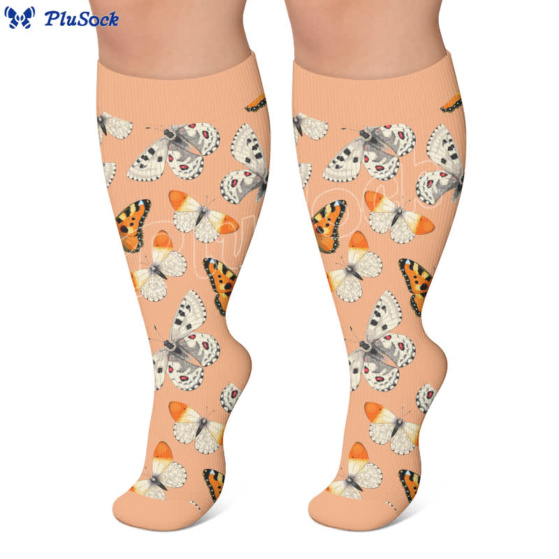 Plusock Plus Size Colorful Butterfly Compression Socks - image 4
