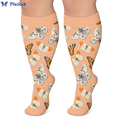Plusock Plus Size Colorful Butterfly Compression Socks - image 4