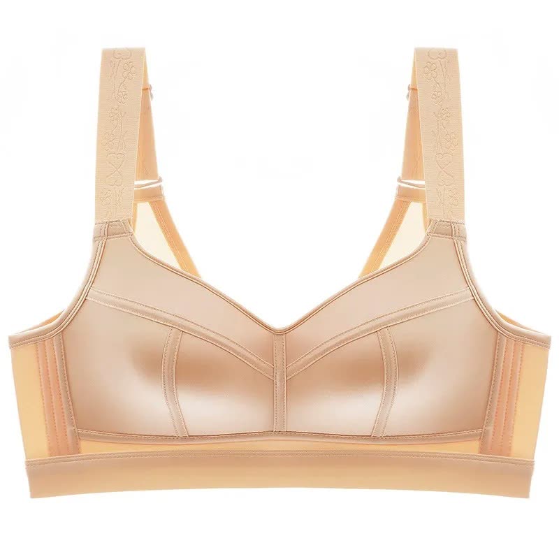 Plusock Wide Strap Support Wireless Bra - Nude - 52 - E - image 1