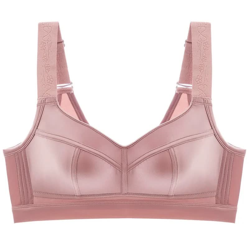 Plusock Wide Strap Support Wireless Bra - Pink - 52 - E - image 2
