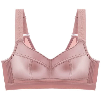 Plusock Wide Strap Support Wireless Bra - Pink - 52 - E - image 2