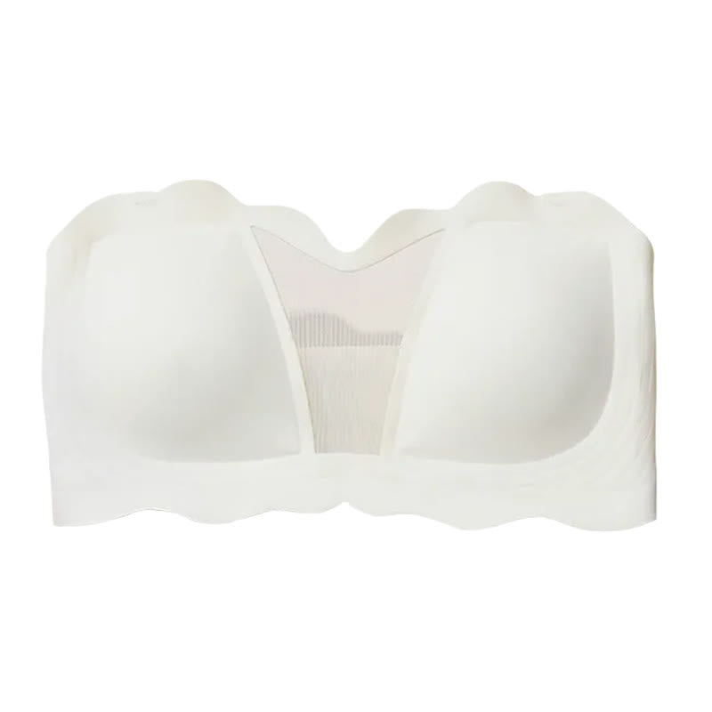Plusock Smooth Support Strapless Wireless Bra - White - 4XL - image 2