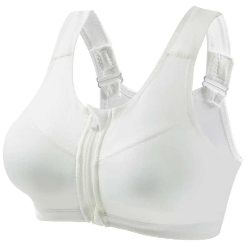 Plusock Front Zip Support Sport Wireless Bra(2 Packs) - White - 5XL - image 6