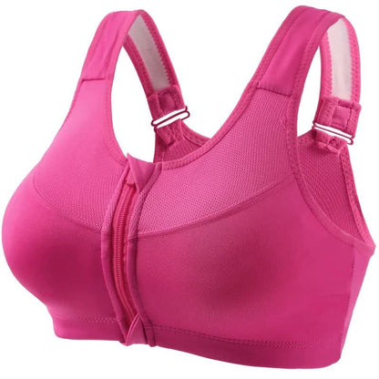 Plusock Front Zip Support Sport Wireless Bra(2 Packs) - Pink - 5XL - image 7