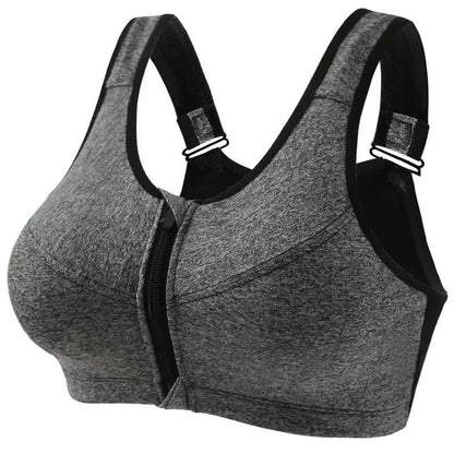 Plusock Front Zip Support Sport Wireless Bra(2 Packs) - Grey - 5XL - image 9