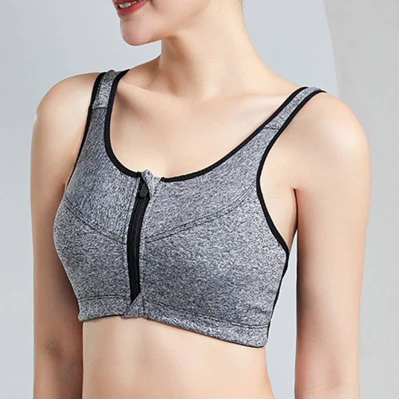 Plusock Front Zip Support Sport Wireless Bra(2 Packs) - image 5