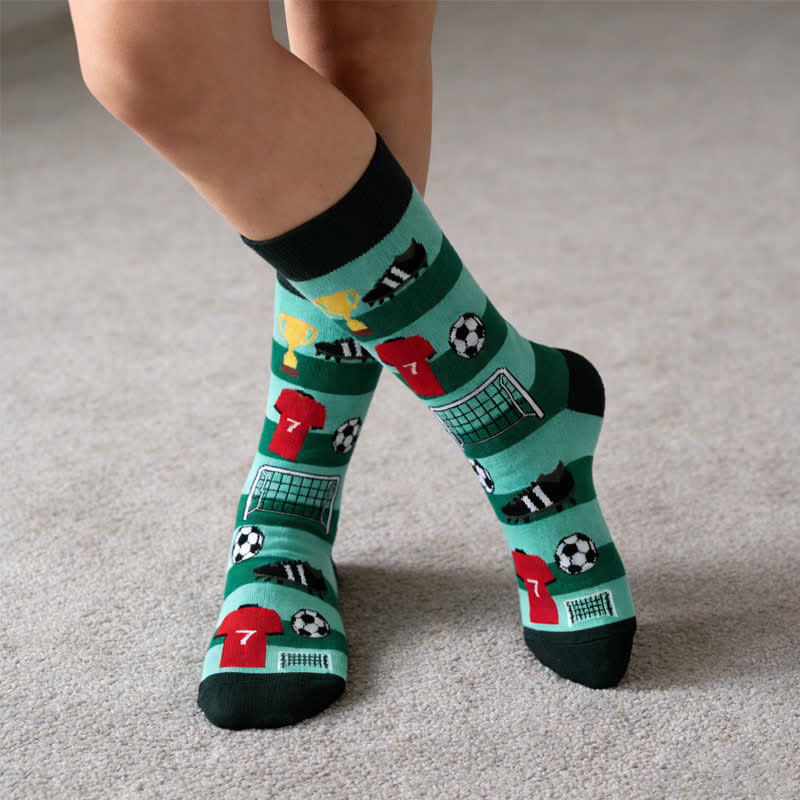 Plusock Soccer Stripe Cotton Quarter Socks(3 Pairs) - image 3