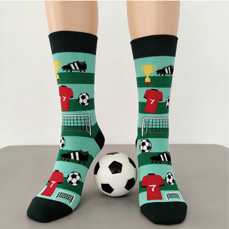 Plusock Soccer Stripe Cotton Quarter Socks(3 Pairs) - image 1