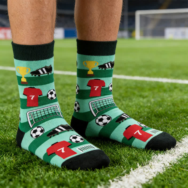 Plusock Soccer Stripe Cotton Quarter Socks(3 Pairs) - image 5