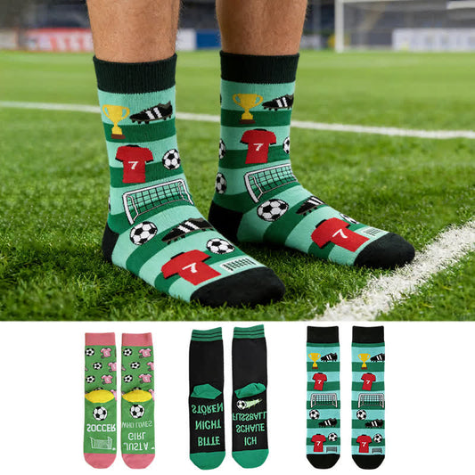 Plusock Soccer Stripe Cotton Quarter Socks(3 Pairs) - Multicolor - EU39-44(US6-10) - image 0