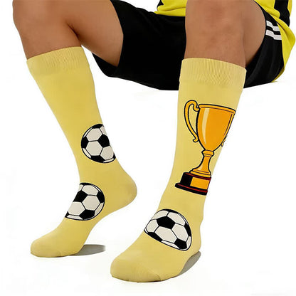Plusock Trendy Soccer Pattern Quarter Socks (5 Pairs) - image 3