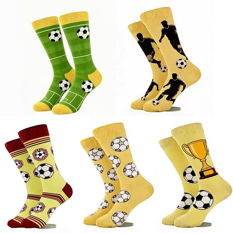 Plusock Trendy Soccer Pattern Quarter Socks (5 Pairs) - Multicolor - EU39-44(US6-10) - image 6