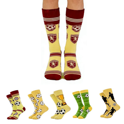 Plusock Trendy Soccer Pattern Quarter Socks (5 Pairs) - image 0