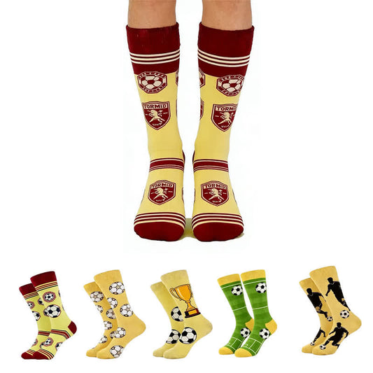 Plusock Trendy Soccer Pattern Quarter Socks (5 Pairs) - image 0