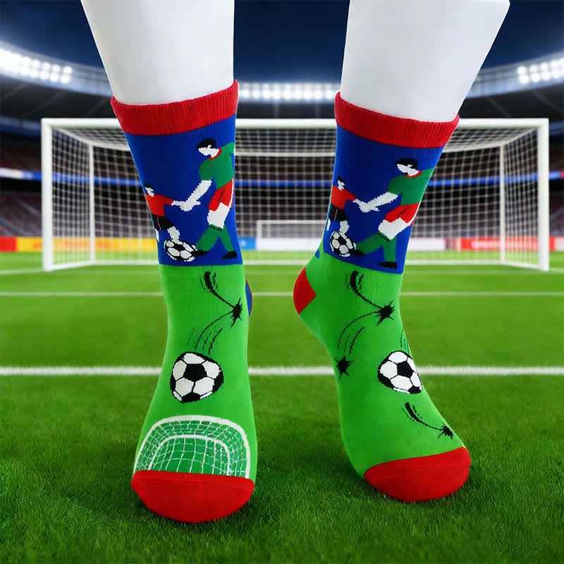 Plusock Breathable Soccer Slogan Cotton Quarter Socks(6 Pairs) - image 1