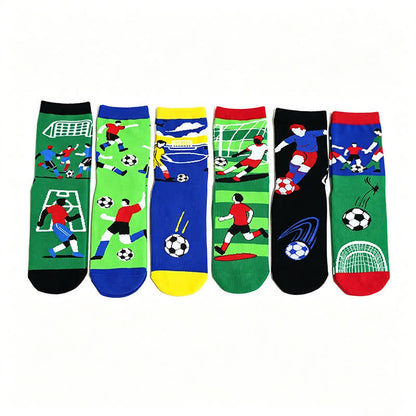 Plusock Breathable Soccer Slogan Cotton Quarter Socks(6 Pairs) - Multicolor - EU36-44(US3-10) - image 14