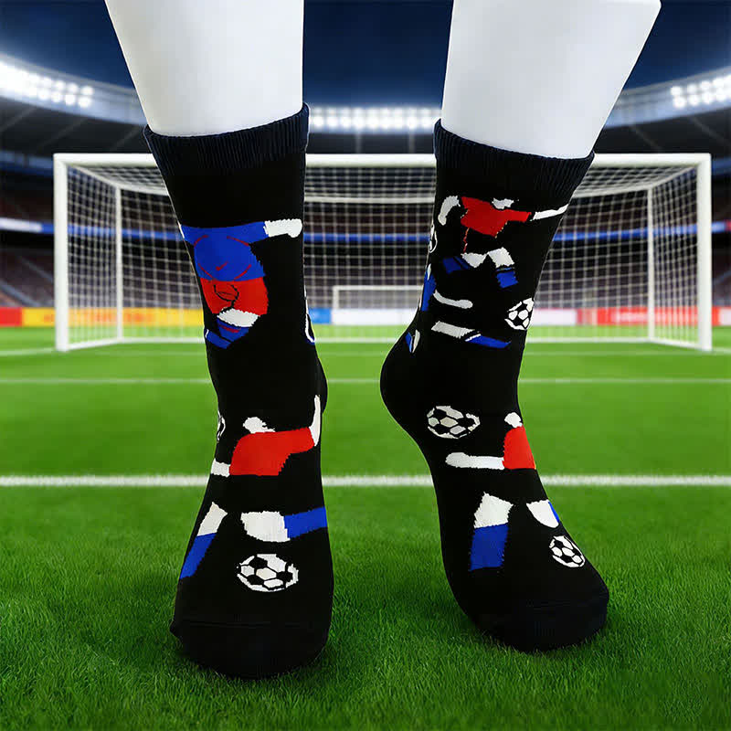 Plusock Breathable Soccer Slogan Cotton Quarter Socks(6 Pairs) - image 2