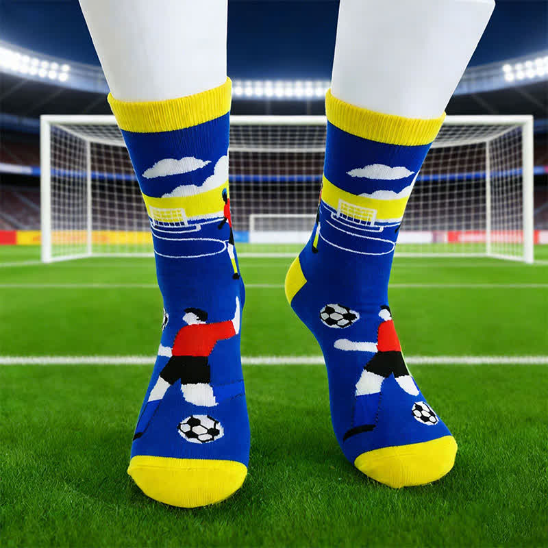 Plusock Breathable Soccer Slogan Cotton Quarter Socks(6 Pairs) - image 3
