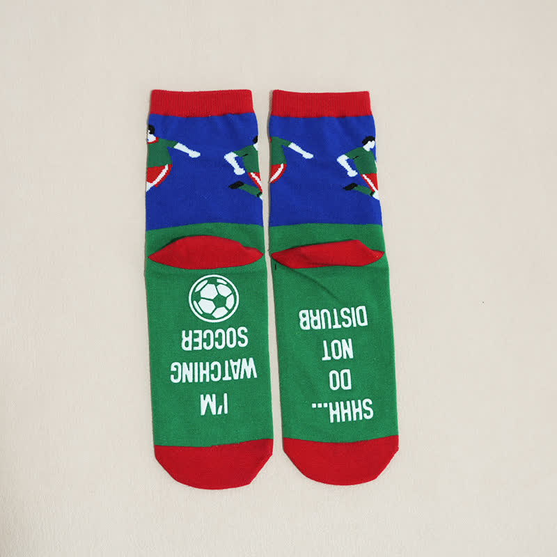 Plusock Breathable Soccer Slogan Cotton Quarter Socks(6 Pairs) - image 24