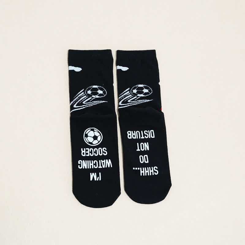 Plusock Breathable Soccer Slogan Cotton Quarter Socks(6 Pairs) - image 21