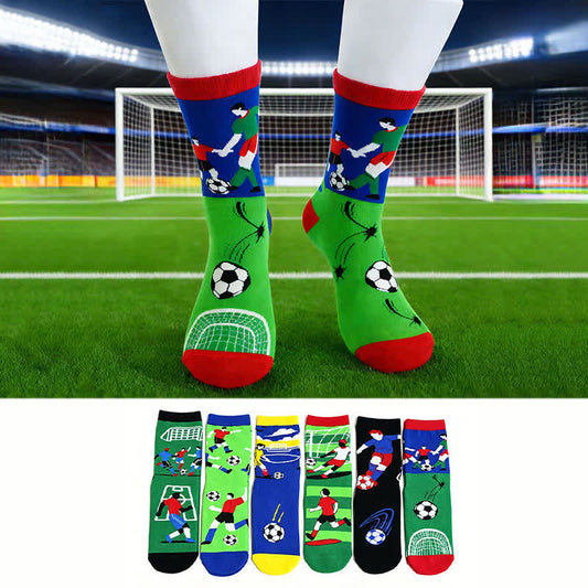 Plusock Breathable Soccer Slogan Cotton Quarter Socks(6 Pairs) - image 0