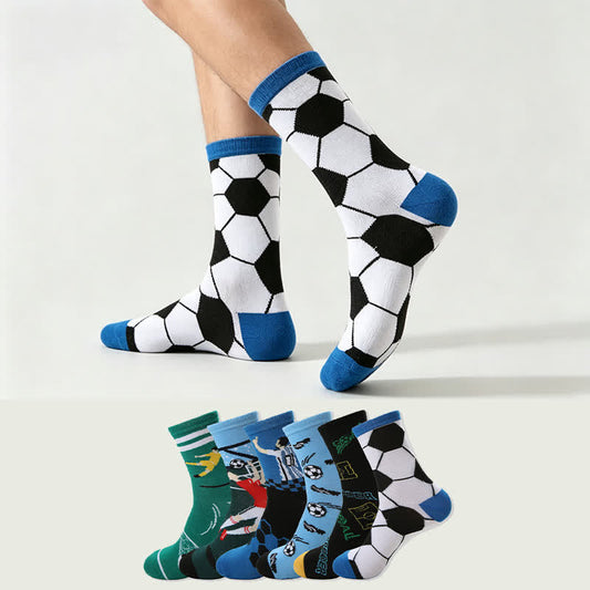 Plusock Casual Soccer Print Quarter Socks (6 Pairs) - image 0