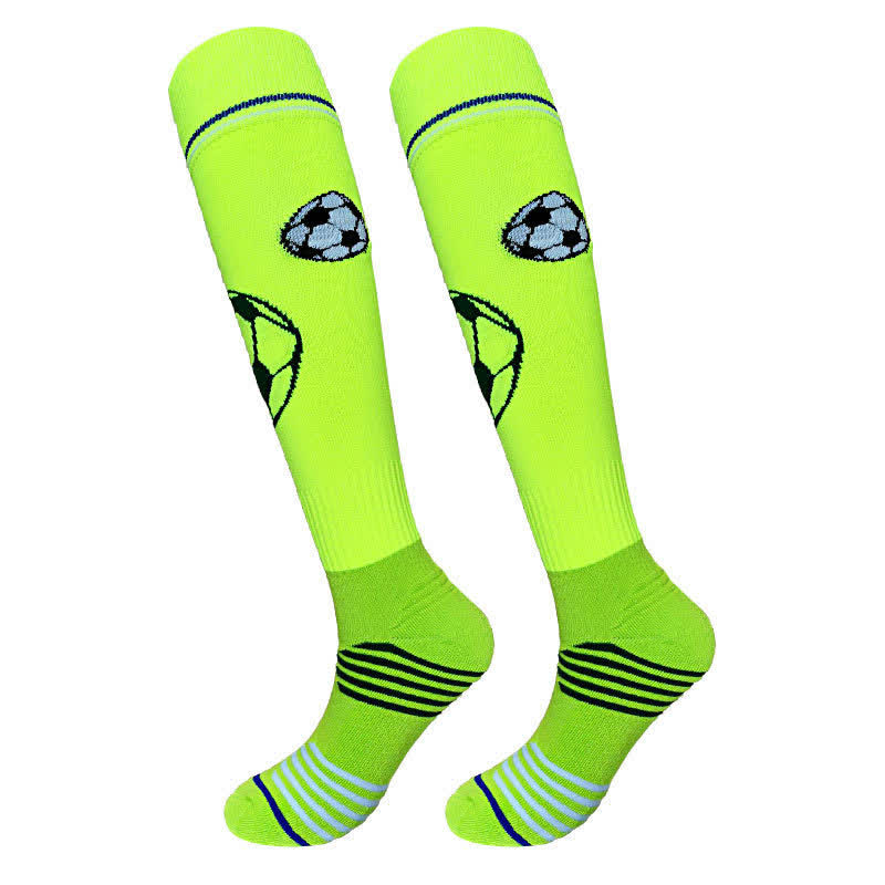 Plusock Cushioned Training Soccer Knee High Socks(2 Pairs) - Green - L - image 2