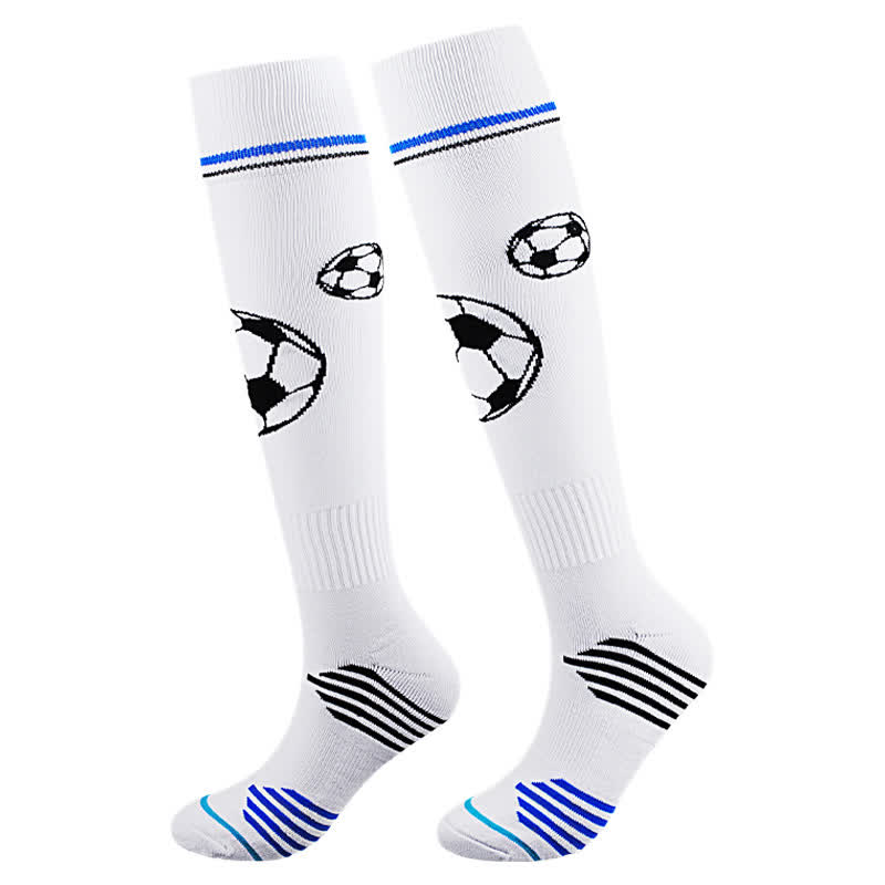 Plusock Cushioned Training Soccer Knee High Socks(2 Pairs) - White - L - image 3