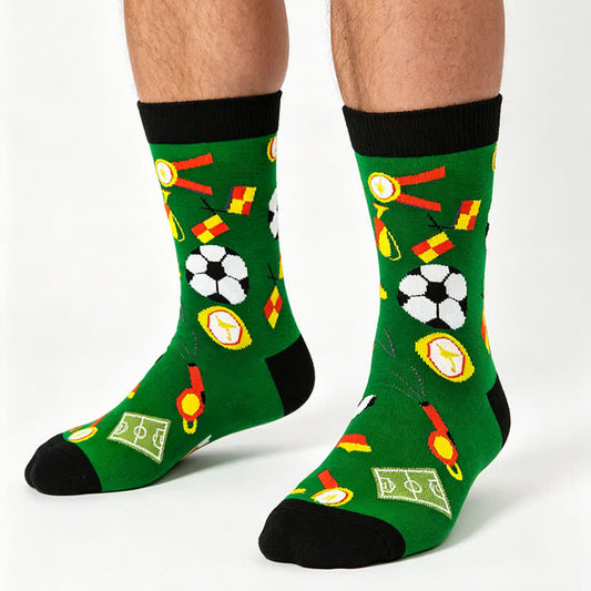 Plusock Funny Soccer Graphic Quarter Socks(2 Pairs) - image 0