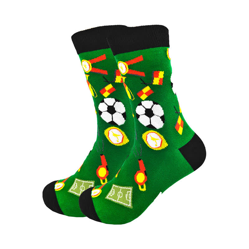 Plusock Funny Soccer Graphic Quarter Socks(2 Pairs) - image 1