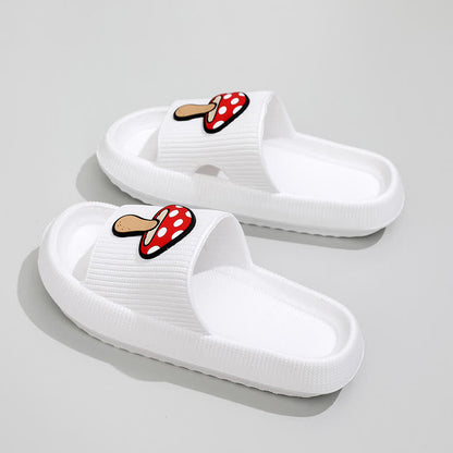 Plusock Cushioned Mushroom Charm Platform Slippers - image 1