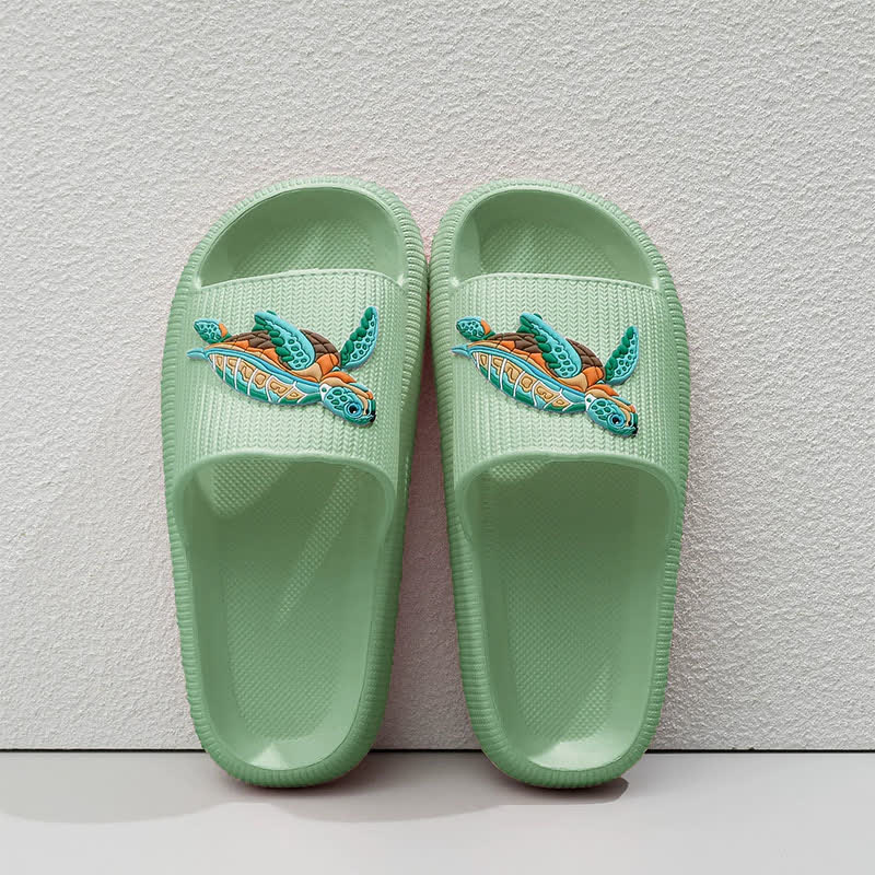 Plusock Soft Cushioned Turtle Slide Slippers - Green - EU44-45(US10-11) - image 7