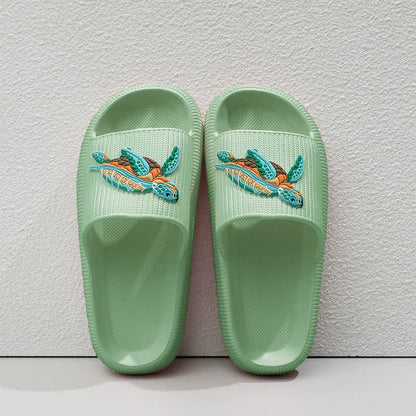 Plusock Soft Cushioned Turtle Slide Slippers - Green - EU44-45(US10-11) - image 7