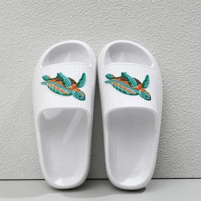 Plusock Soft Cushioned Turtle Slide Slippers - White - EU44-45(US10-11) - image 10