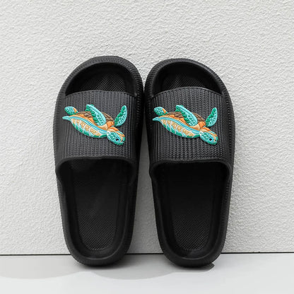 Plusock Soft Cushioned Turtle Slide Slippers - Black - EU44-45(US10-11) - image 5