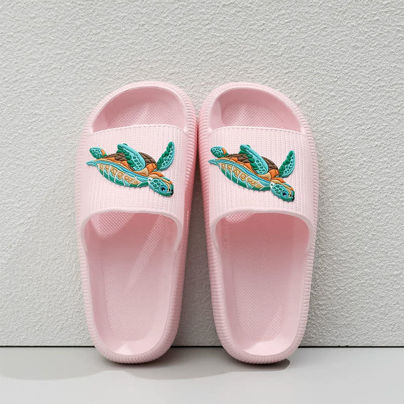 Plusock Soft Cushioned Turtle Slide Slippers - Pink - EU44-45(US10-11) - image 8