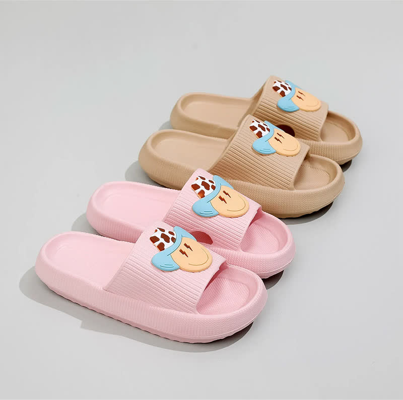 Plusock Smiley Denim Charm Cloud Cushion Slippers - image 1
