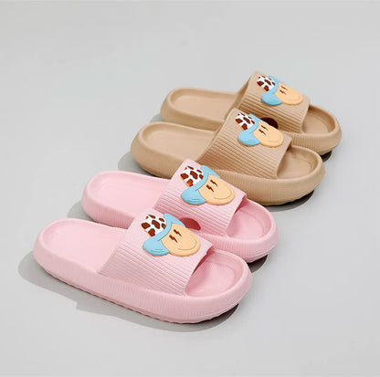 Plusock Smiley Denim Charm Cloud Cushion Slippers - image 1