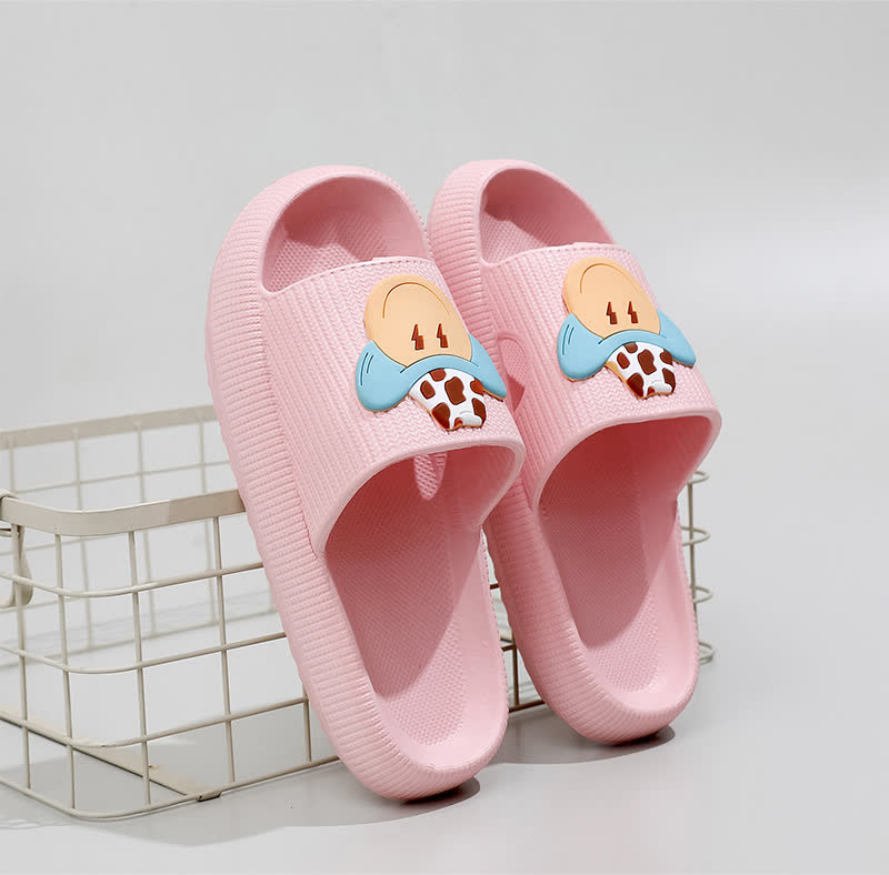 Plusock Smiley Denim Charm Cloud Cushion Slippers - Pink - EU44-45(US10-11) - image 6