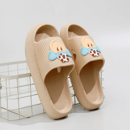 Plusock Smiley Denim Charm Cloud Cushion Slippers - Khaki - EU44-45(US10-11) - image 5