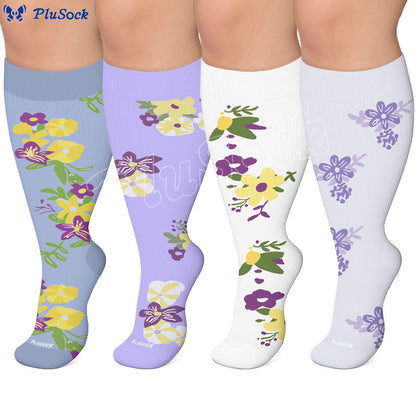 Plusock Plus Size Floral Compression Socks - image 0
