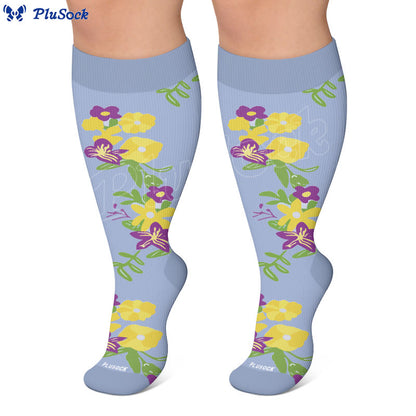 Plusock Plus Size Floral Compression Socks - image 3
