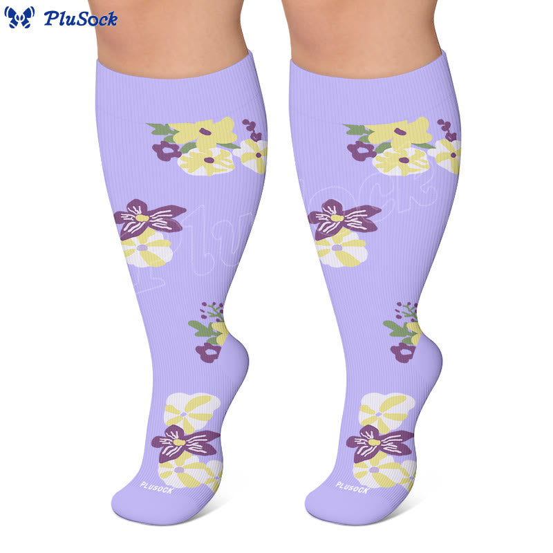Plusock Plus Size Floral Compression Socks - image 5