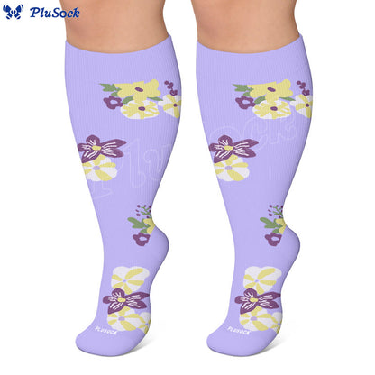 Plusock Plus Size Floral Compression Socks - image 5